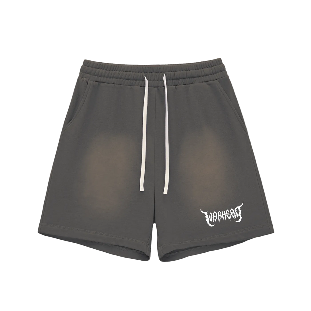 Sun faded “Warhead” cotton shorts