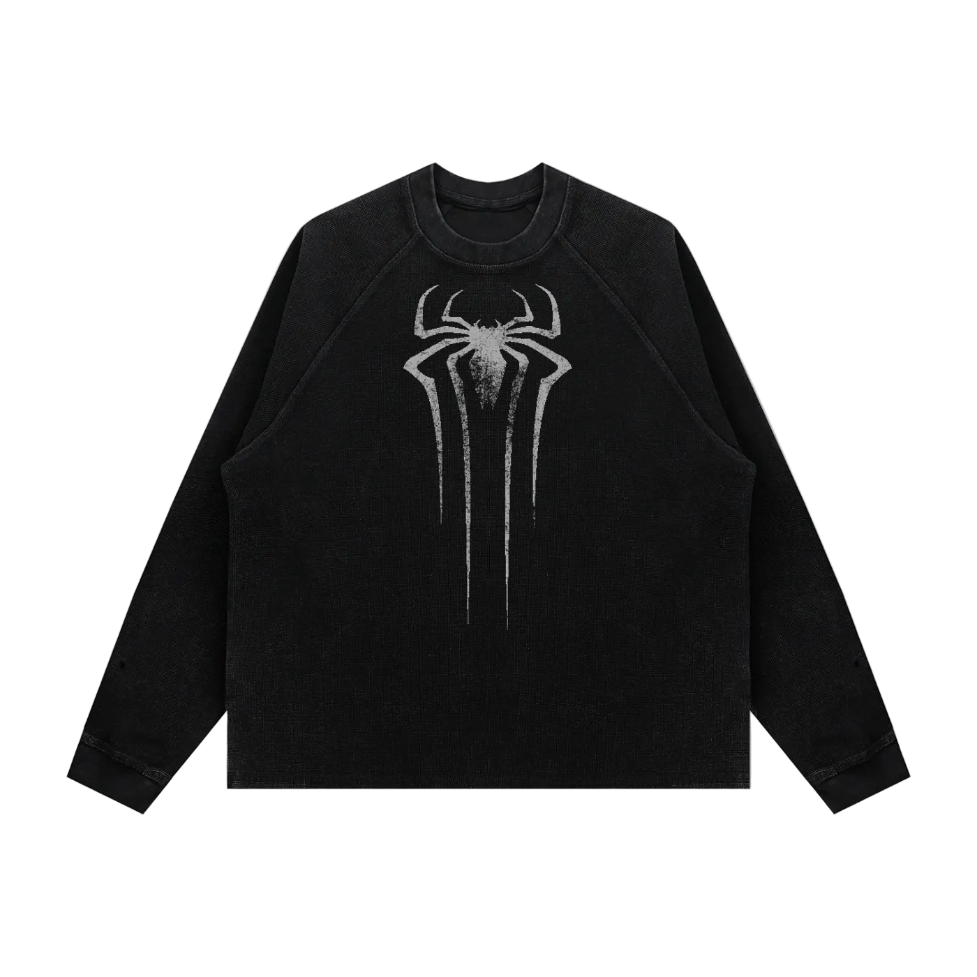 Unisex Vintage Wash Boxy "SPIDER" Waffle Gym Tee