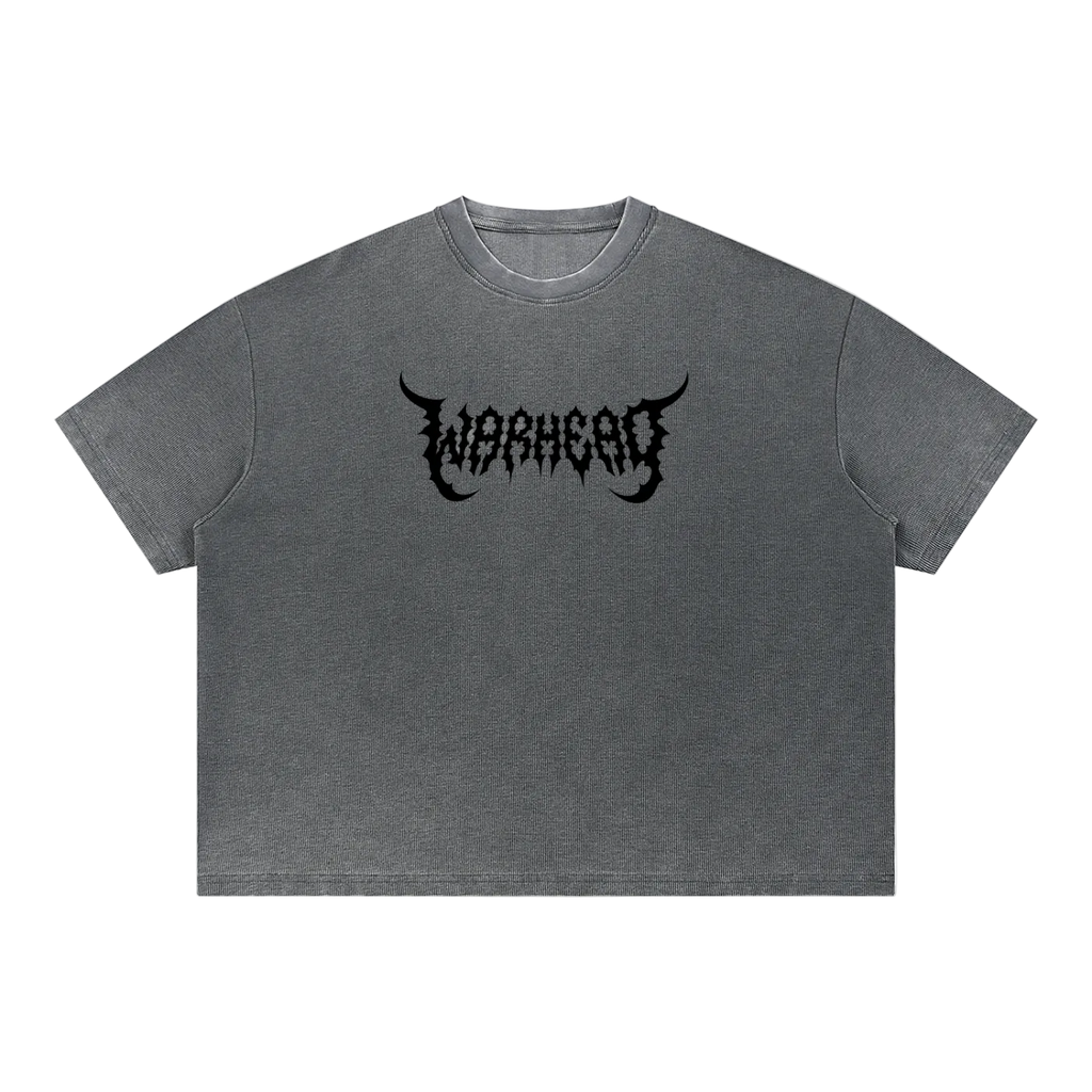 Unisex Vintage Wash Sunfade Boxy "Warhead" Waffle Gym tee