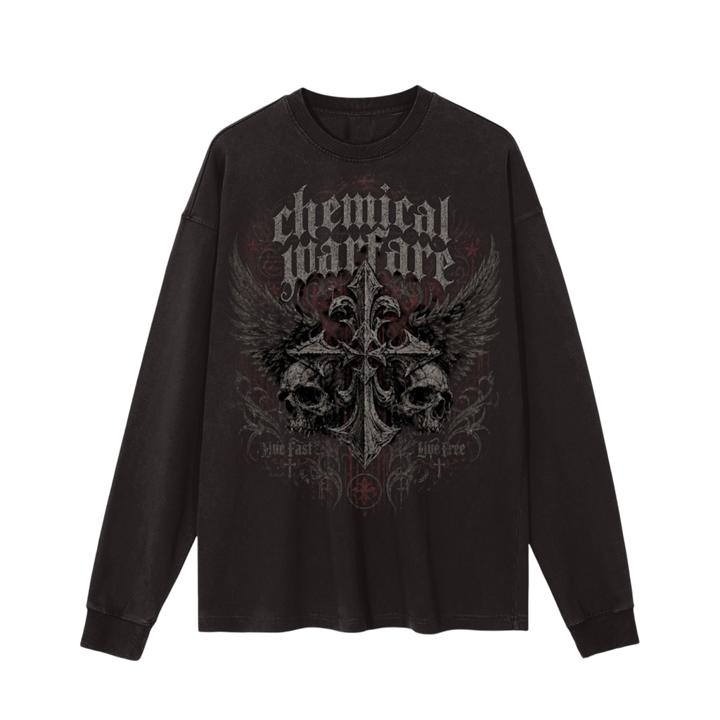 Vintage Washed "CHEMICAL WARFARE" Long Sleeve Pump Cover