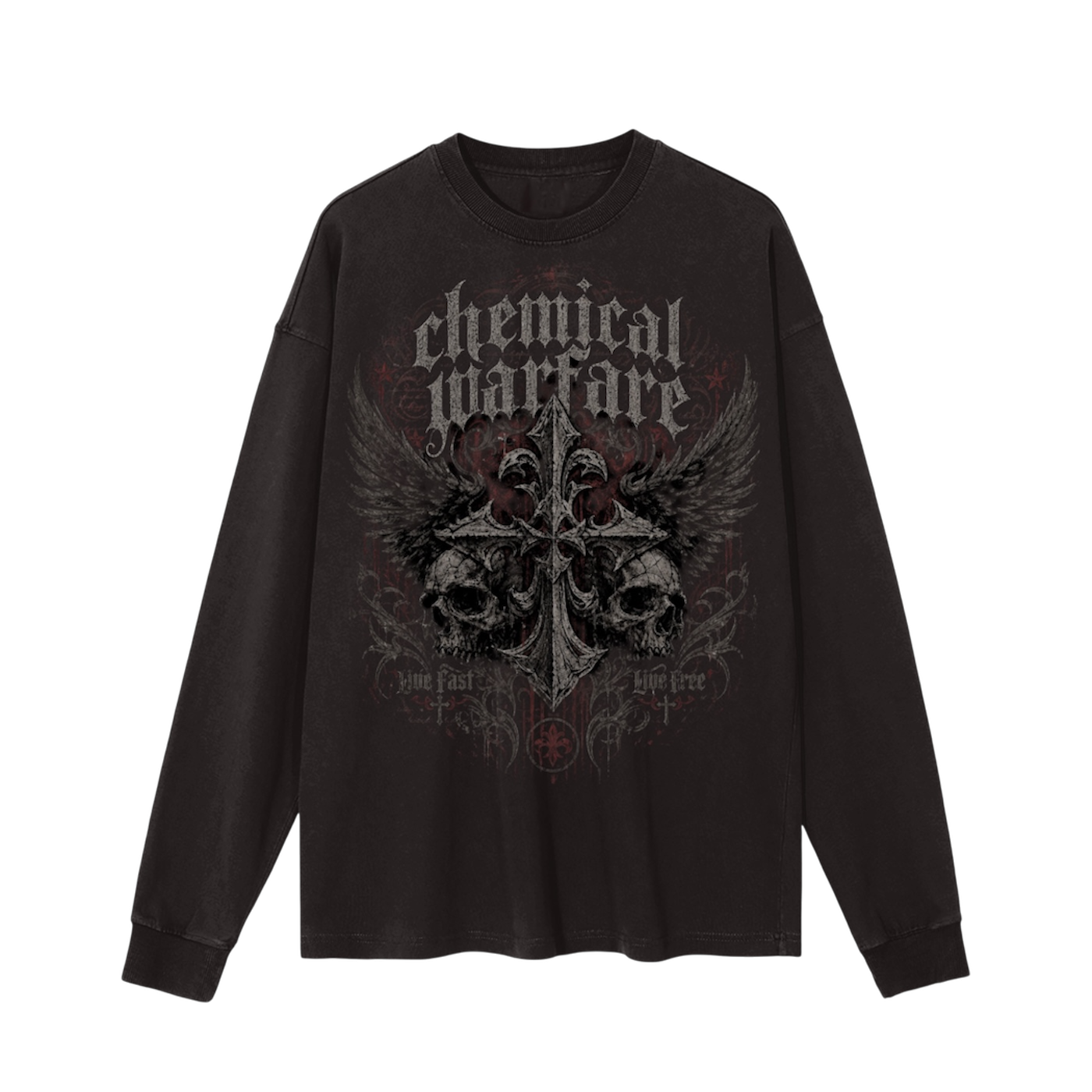 Vintage Washed "CHEMICAL WARFARE" Long Sleeve Pump Cover