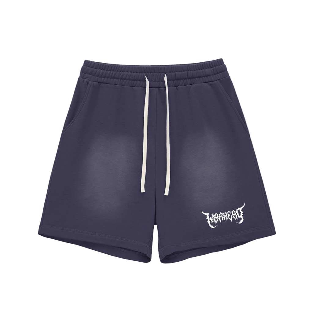 Sun faded “Warhead” cotton shorts