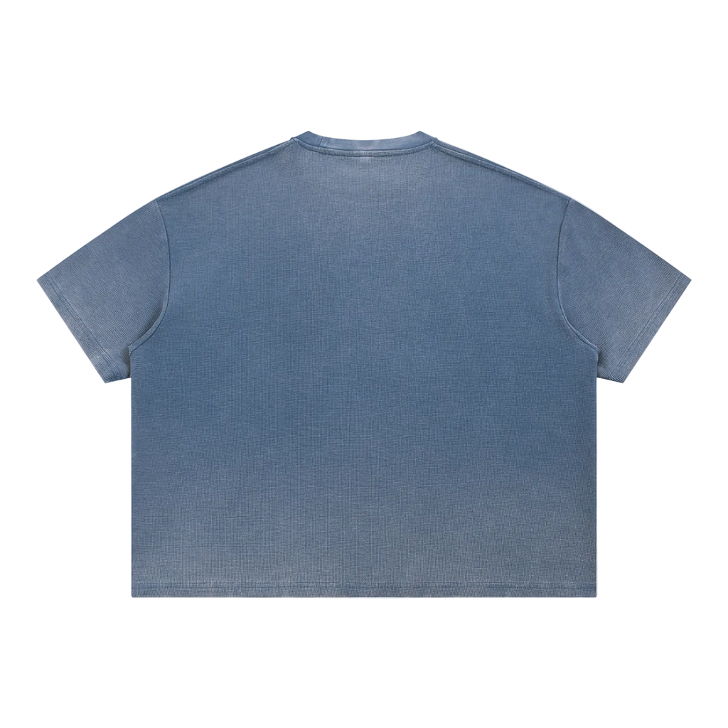 Unisex Vintage Wash Sunfade Boxy "Warhead" Waffle gym tee