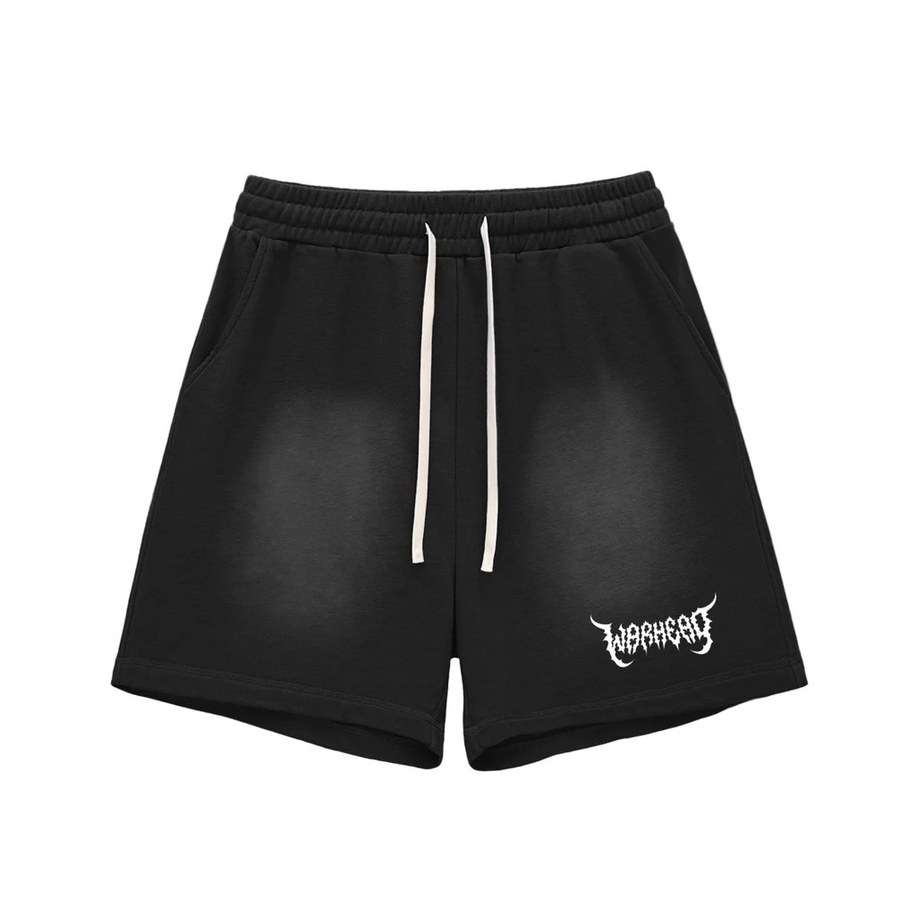 Sun faded “Warhead” cotton shorts